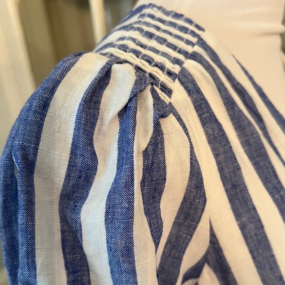 Blue and White Striped Maxi Dress - Picture 8 of 14